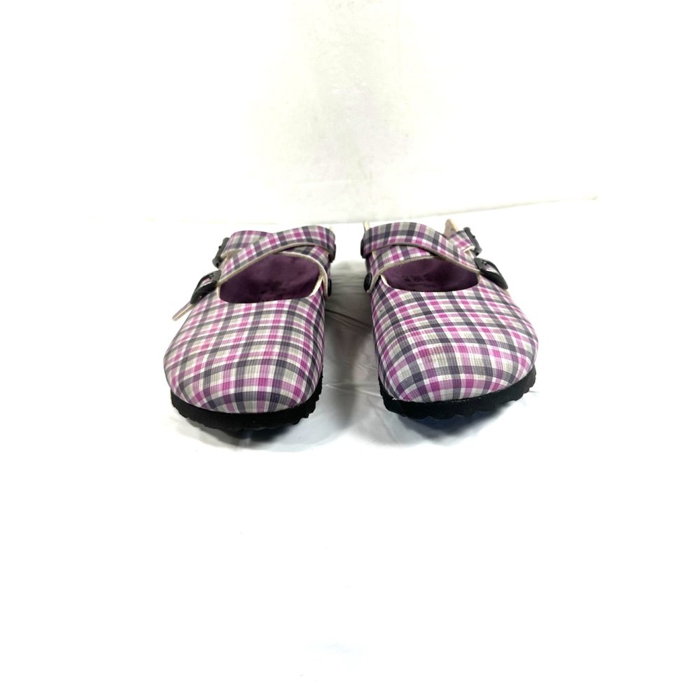 Birkenstock Pink Plaid Mary Jane Mules